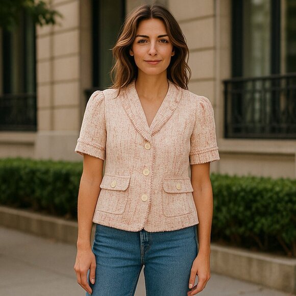 Korean Fashion Designer The ASHLYN Short sleeved Blazer Tailored Old Money - Picture 1 of 8